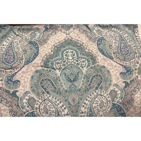 2 Tahari Home Paisley Floral Pillowcases Standard Blue Green100% Cotton Shams - Picture 2 of 4